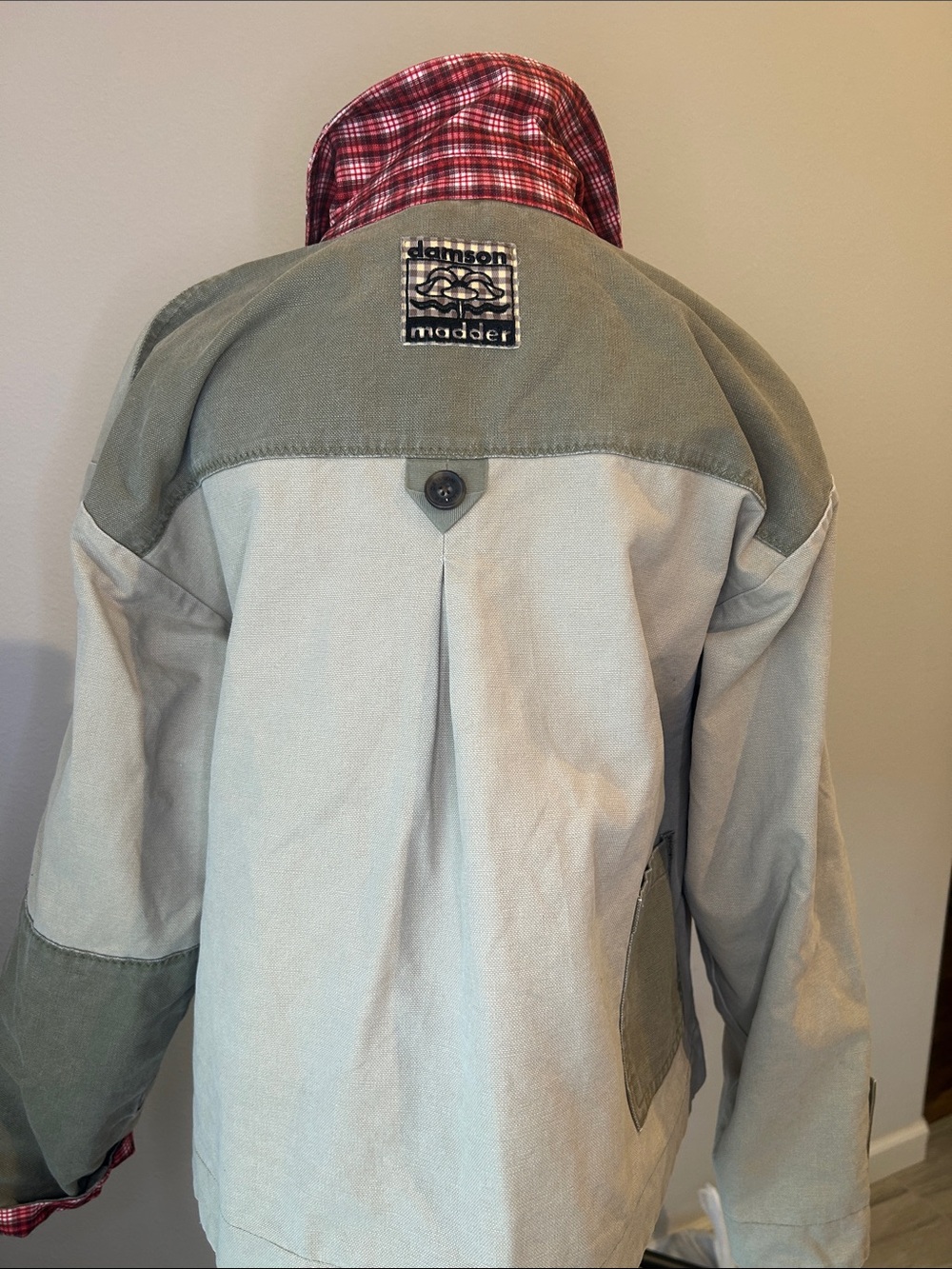 Anthropologie Damson Madder Marcelle Reversible Barn Jacket Plaid Khaki 8 NWT - Picture 8 of 15